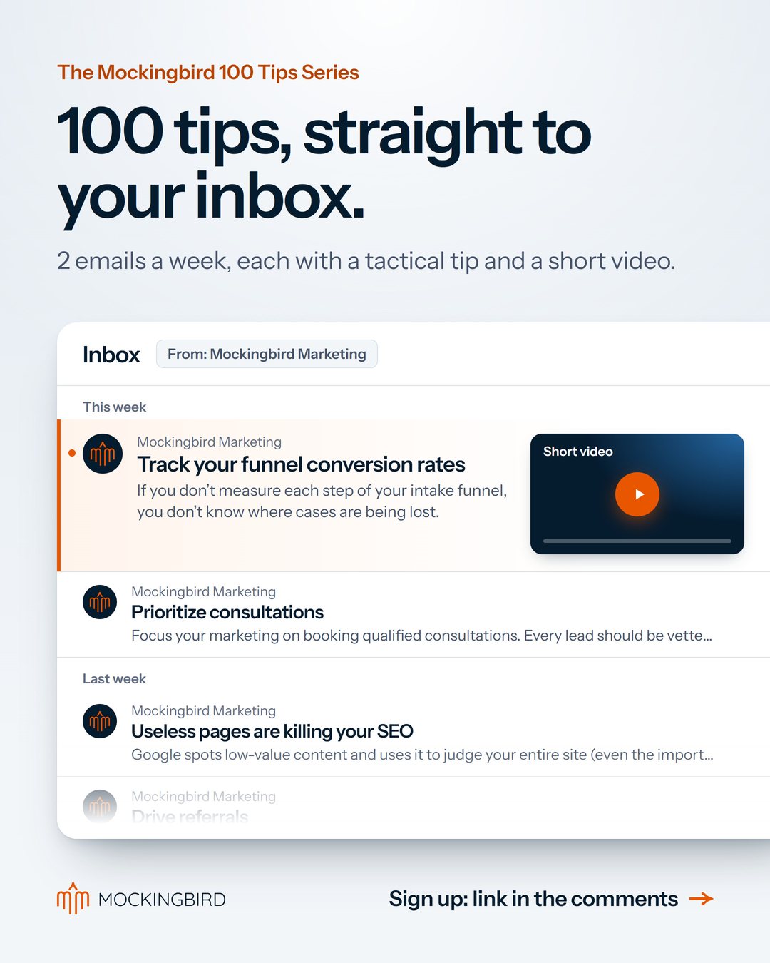 100 tips, straight to your inbox